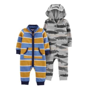 Kit macacões listrado e Jacarezinho