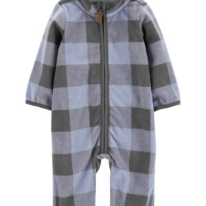 Macacão em fleece xadrez