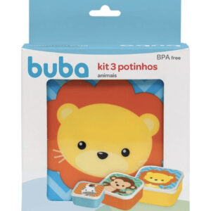 Kit 3 potinhos leão animal fun BUBA
