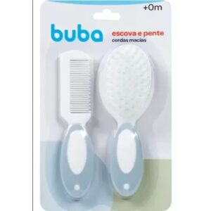 Escova e pente buba cerdas macias azul