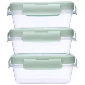 Kit 3 Potinhos Herméticos Verde 100ml Com Tampa e Trava - Buba