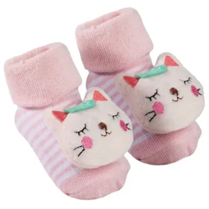 MEIA ANTIDERRAPANTE COM CHOCALHO GATINHO BUBA