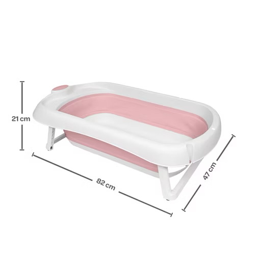 BANHEIRA DE BEBÊ COM SUPORTE BUBA ROSA 26L - Lala Kids Importados